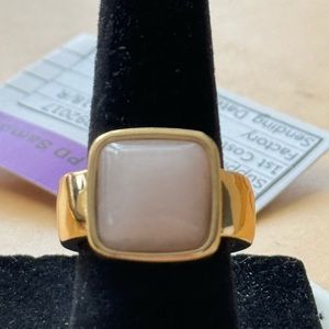 SZ 5.5 Gold Plated Ring with Large 15mm Stone
